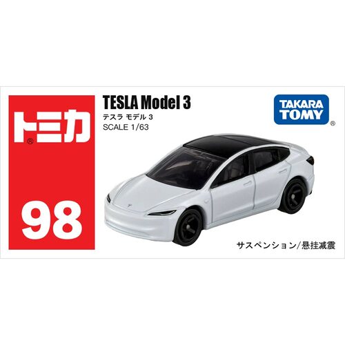 TOMY多美卡合金小汽车模型玩具98号特斯拉TESLA Model 3轿跑车