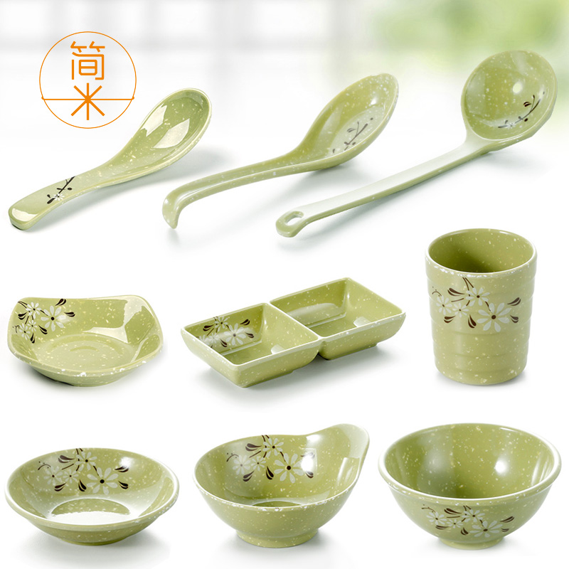 杨国福系列A5密胺味碟味碟小碗汤勺快餐饭店专用茶杯仿瓷塑料餐具