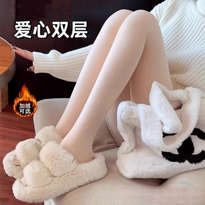 白色光腿神器白丝波点丝袜连裤袜