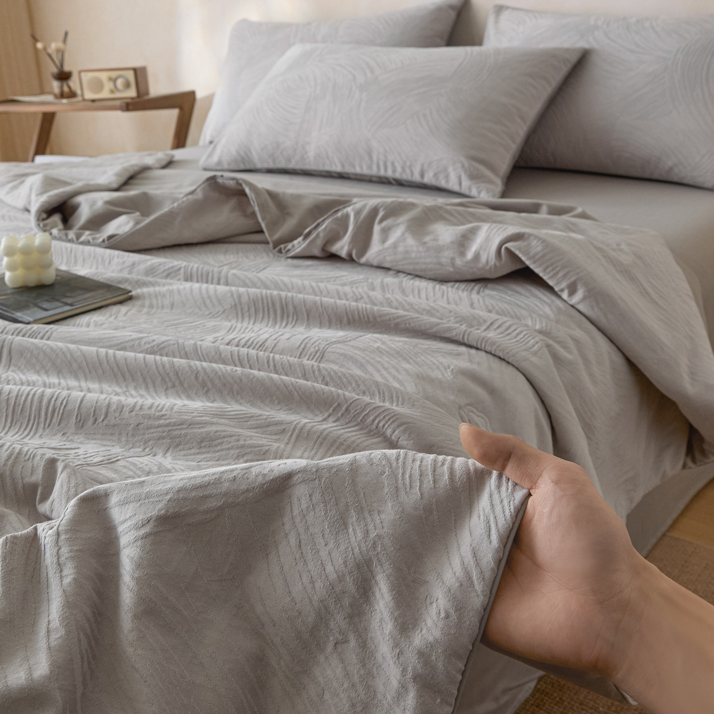 A类纯棉夏凉被四件套全棉空调被可机洗宿舍单双人夏季薄被子被芯