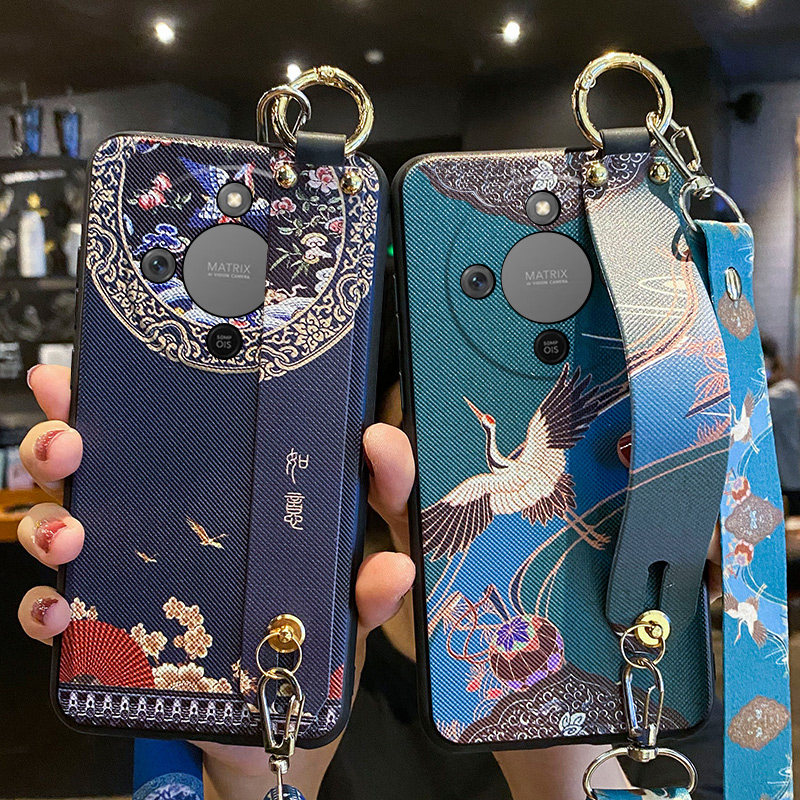 适用华为荣耀x70手机壳如意honorx70腕带保护硅胶套MTN一AN00斜挎挂绳全包防摔honor磨砂软女新款x可背带妈妈