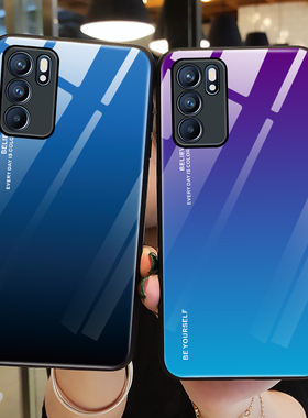 适用opporeno6手机壳reno6玻璃reno6Pro保护硅胶套reno6Pro+全包镜头oppo防摔青紫色ins风软壳0pp0男6por女款