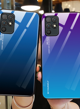 适用华为荣耀play5t活力版手机壳玻璃play5保护硅胶套paly5t全包5tPro防摔青紫色ins风NZA—AL00潮男女款创意