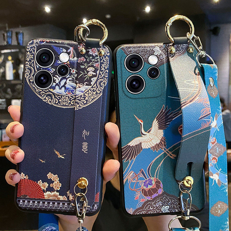 适用opporeno15手机壳如意reno15pro腕带保护硅胶套oppo斜挎挂绳全包5g防摔PLW110磨砂软PLV女155g新款可背带