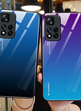 适用小米红米note11手机壳玻璃note11pro十保护硅胶套5G全包redmi防摔ins风青紫色noto11软壳115g女n11p男pro