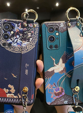 适用一加9pro手机壳如意腕带1加9保护硅胶套一加9R斜挎挂绳全包oneplus九rt防摔+磨砂LE2123软2110女1十9新款