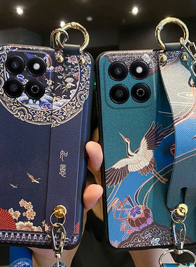 适用华为荣耀play10t手机壳如意腕带LOG一AN10保护硅胶套斜挎挂绳全包防摔LOGAN磨砂软honor女新款可背带妈妈