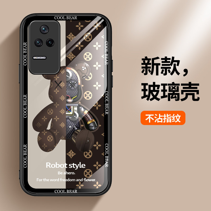 适用小米红米K40S手机壳玻璃K40S保护套K40硅胶redmik全包5G防摔redmi机械熊软壳k4o男款k40s外s5g女创意个性