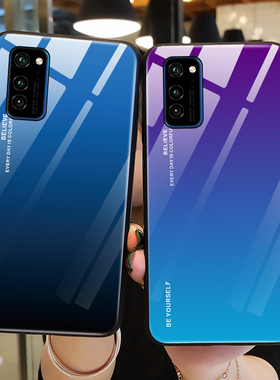 适用华为荣耀V30手机壳钢化玻璃V30pro保护硅胶套v3O全包边por防摔青紫色ins风OXF一AN00软壳AN10女潮honor男