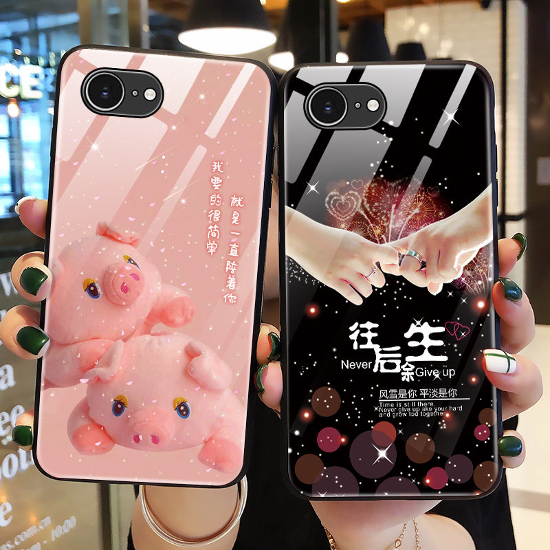 适用苹果16e手机壳玻璃iphone16e保护硅胶套镜头全包i16防摔可爱猪se4代硬软壳ip男女新款钢化膜网红个性创意