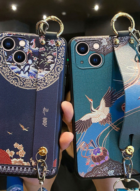 适用苹果14手机壳如意腕带iPhone14plus保护硅胶套promax镜头全包防摔斜挎挂绳软壳十四p男女新款por挂绳pmxa