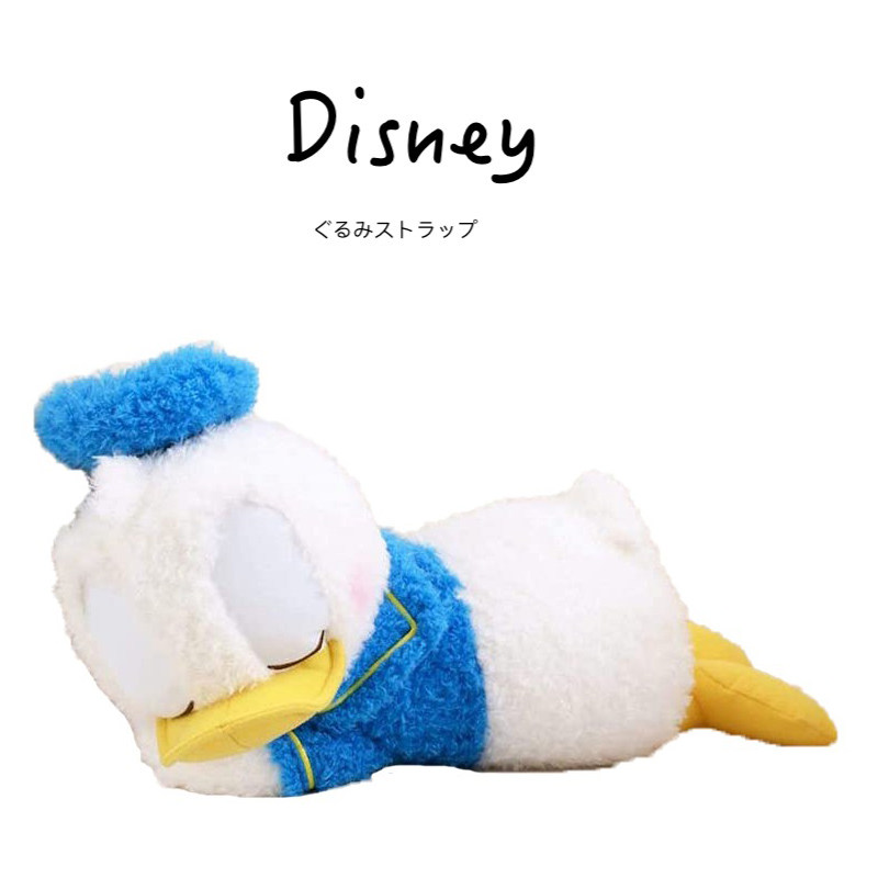 日本disney迪士尼正版趴姿超柔软睡颜唐老鸭公仔玩偶抱枕毛绒玩具