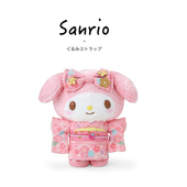 日本三丽鸥周边melody正版 花火祭和服美乐蒂公仔玩偶娃娃毛绒玩具