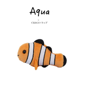 日本aqua仿真动物海洋生物正版 可爱小丑鱼公仔玩偶娃娃毛绒玩具
