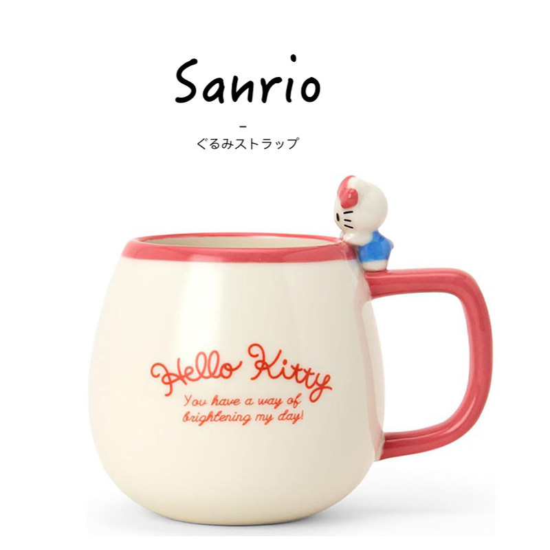 日本hellokitty正版凯蒂猫公仔kt猫水杯陶瓷杯马克杯牛奶杯咖啡杯