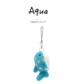 日本aqua仿真动物正版 可爱鲸鱼公仔玩偶毛绒包包挂件钥匙扣小挂饰