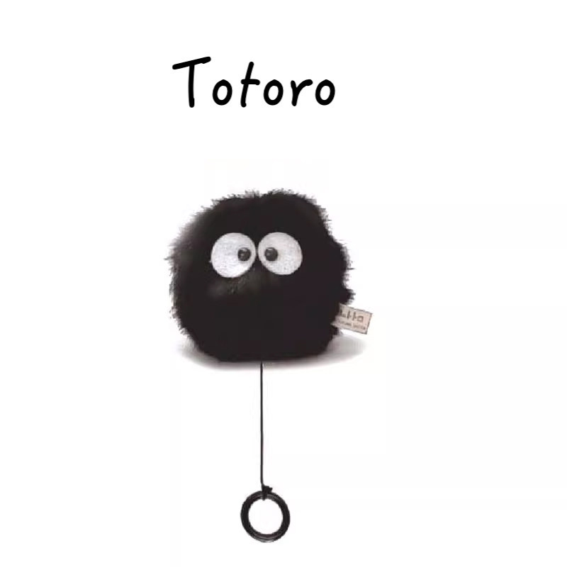 日本totoro宫崎骏正版会震动灰尘精灵煤球煤炭公仔玩偶毛绒包挂件