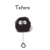 日本totoro宫崎骏正版 会震动灰尘精灵煤球煤炭公仔玩偶毛绒包挂件