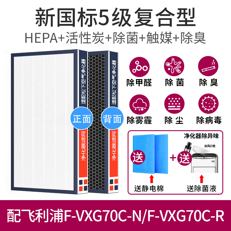 适用松下空气净化器过滤网 vxg70c 滤芯zxgp70c zxgd70c zxgf