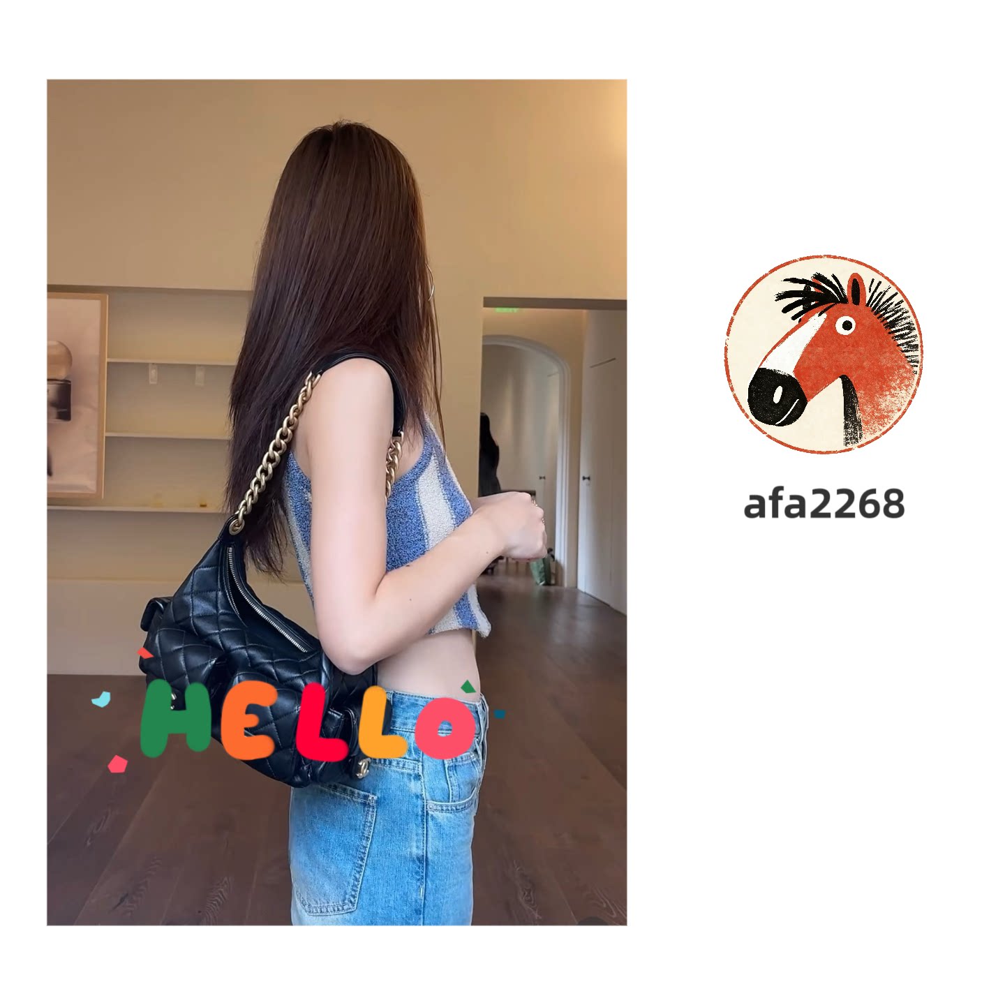 AFA引力场 25c 嬉皮 菱格纹 hobo 小号 Jennie同款包王机车包手拎