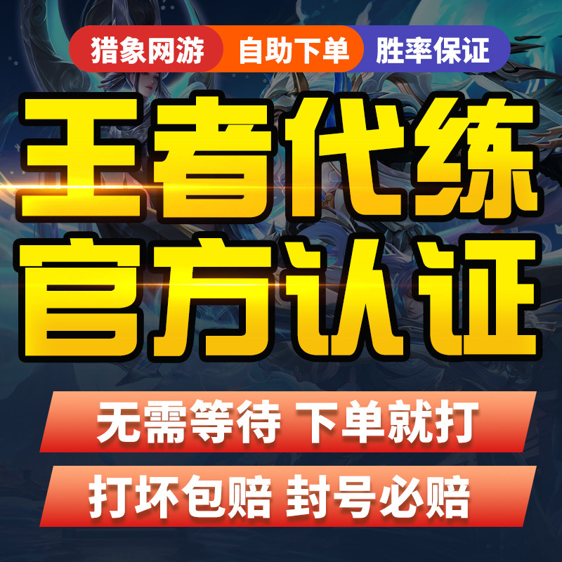 王者荣耀账户【官方认证/工作室】王者荣耀代练代打带排位上分英雄战力巅峰赛