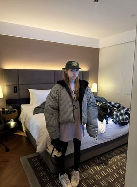 GOD财神2025秋冬新款韩系小众设计连帽羽绒服女宽松羽绒外套