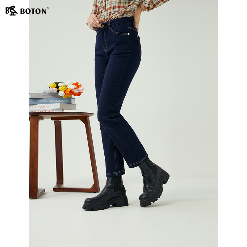 波顿直筒长裤高腰休闲