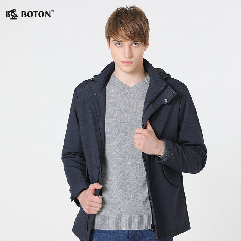 BOTON/波顿2018年秋冬新款男棉衣休闲保暖防风连帽外套