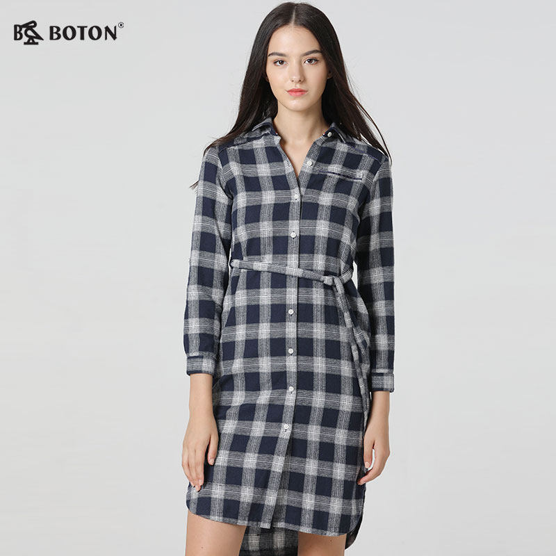 波顿/boton 2018新款 淑女冬季磨毛修身连衣裙专柜正品