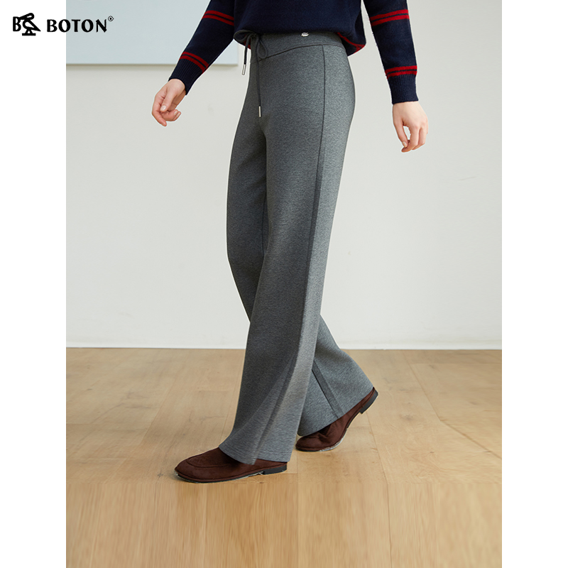 波顿女士休闲微喇长裤