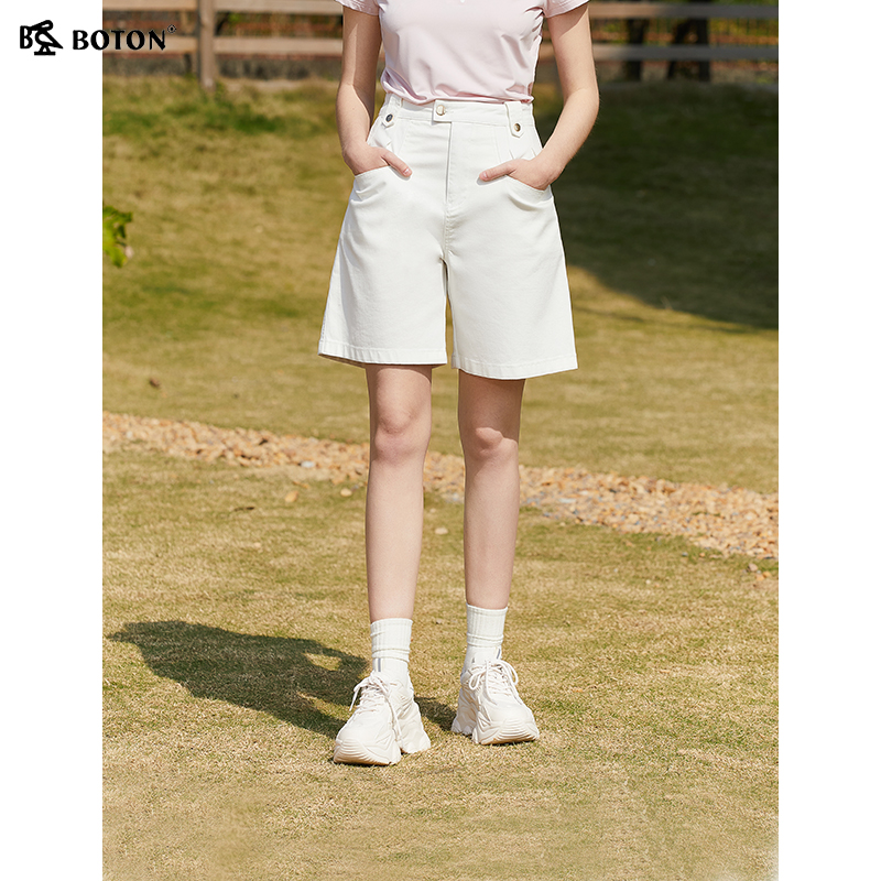 波顿女士阔腿牛仔短裤
