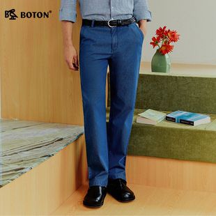Boton/波顿2026年男装斜袋直筒牛仔裤百搭复古日常休闲时尚长裤
