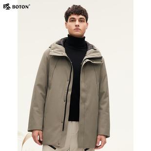 波顿2025秋冬季新款男士中长款羽绒服高端保暖休闲外套