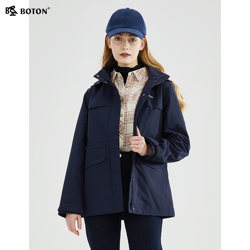 波顿户外休闲中长款夹克外套