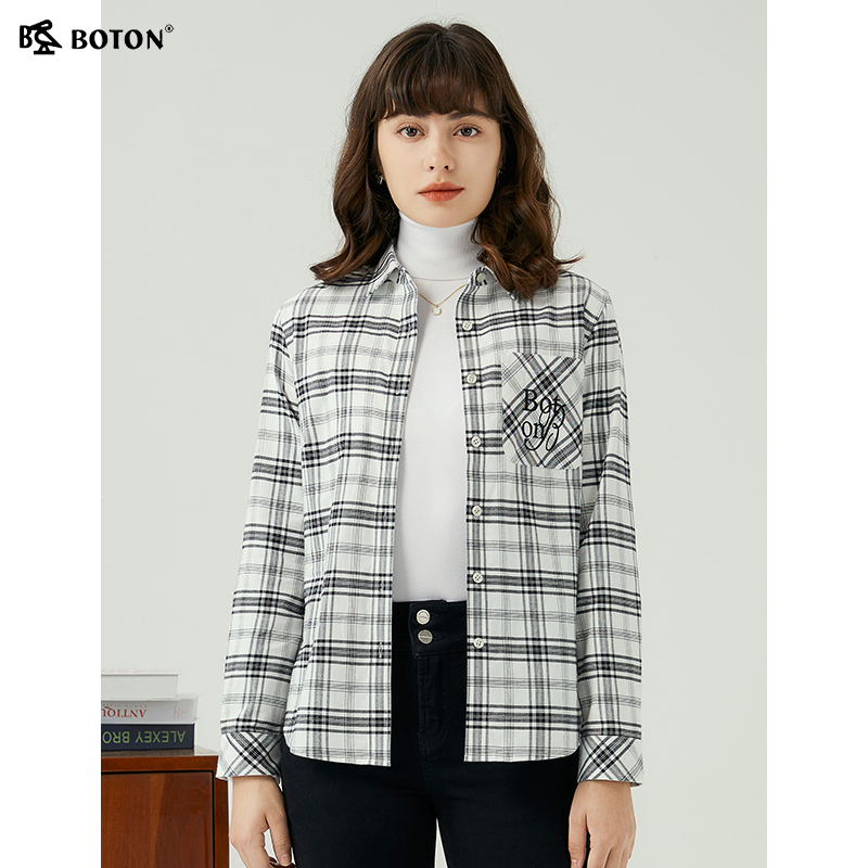 波顿宽松青春长袖纯棉