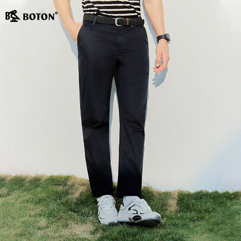 Boton/波顿男装斜袋直筒休闲裤春季长裤薄款2026年新款修身