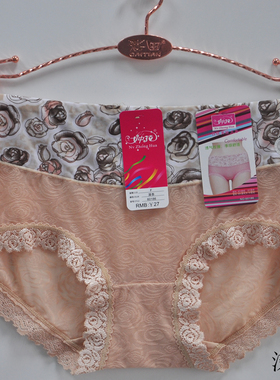 4条包邮女中花包臀60186玫瑰蕾丝透明网纱糖果色舒适爽滑中腰底裤