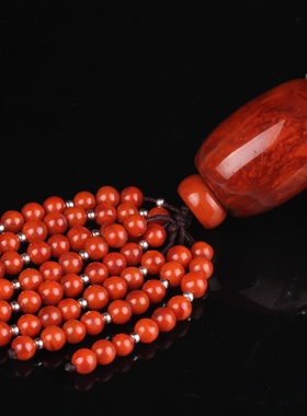 天然南红玛瑙毛衣链长款女民族风吊坠项链百搭时尚饰品L3