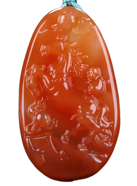 蝶逸男女南红玛瑙原石雕刻