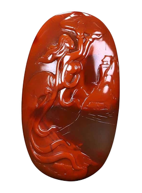 天然凉山南红玛瑙蝶逸男女