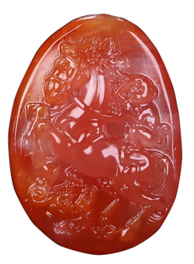 蝶逸男女南红玛瑙原石雕刻