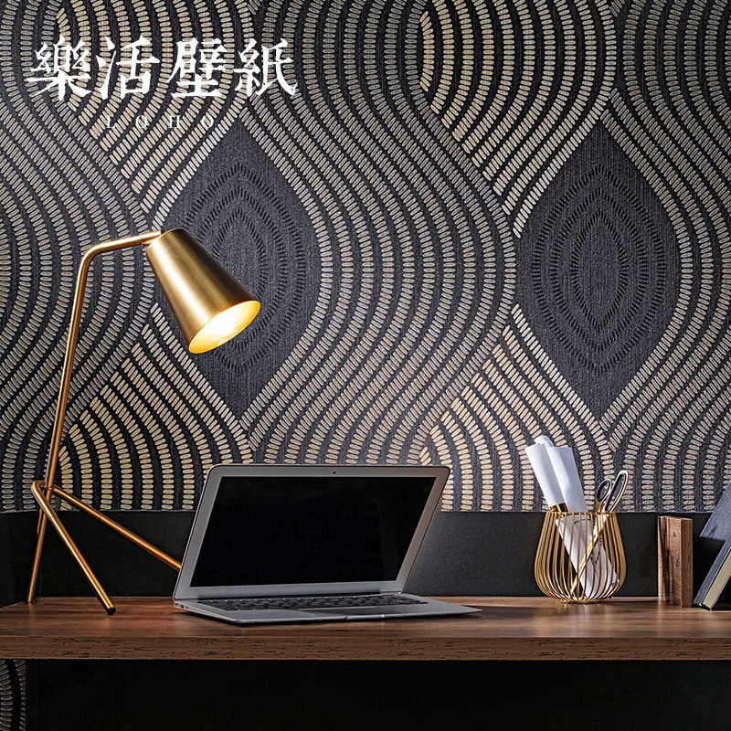 德国原装进口墙纸几何抽象水波纹波浪纹壁纸现代简约卧室客厅背景