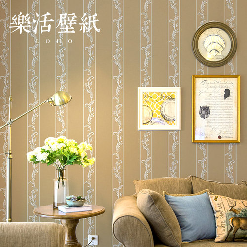 原装进口欧式竖条纹墙纸奢华复古美式藤花壁纸卧室客厅背景高级感 - 封面