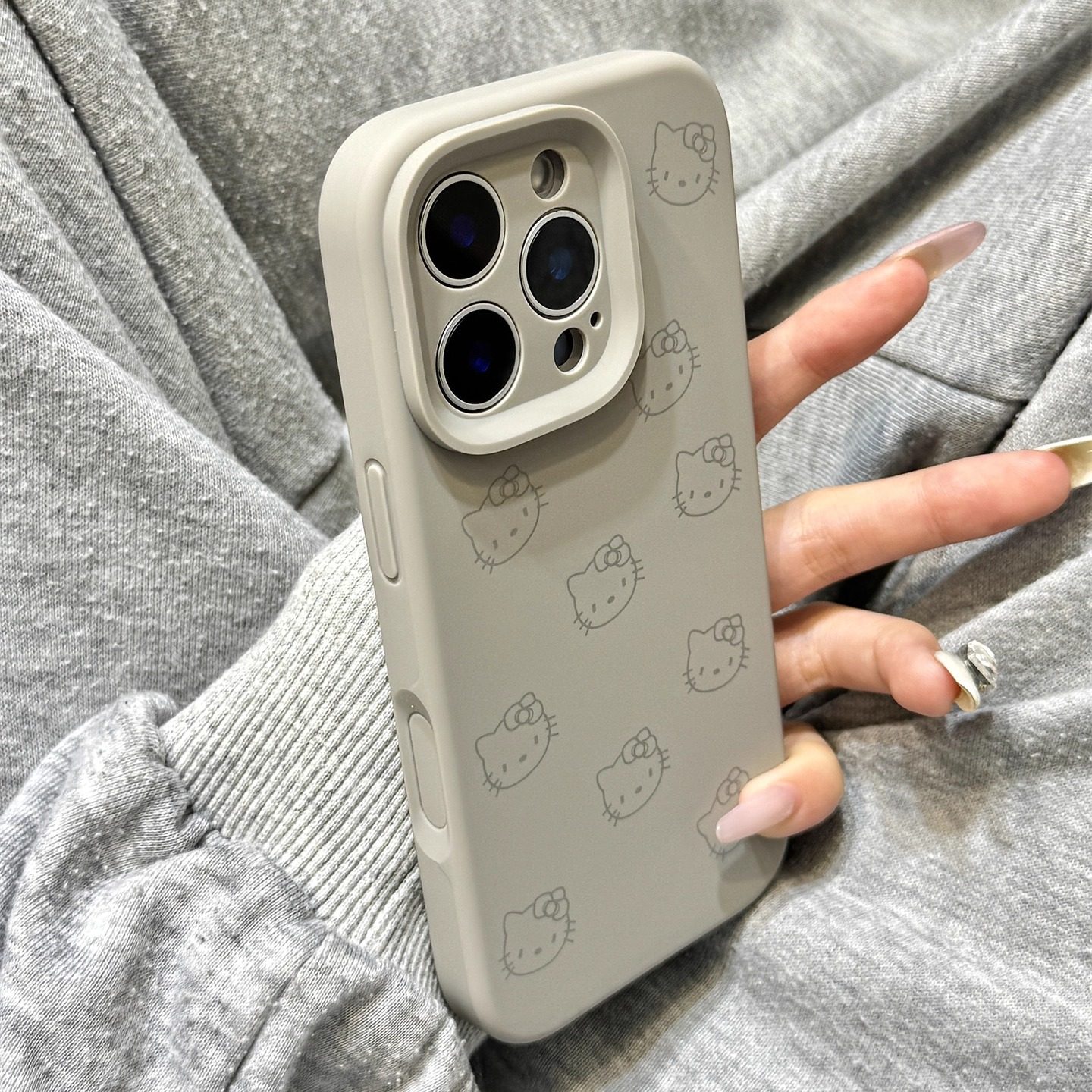 岩石灰色线条kitty猫液态硅胶适用于iphone17promax苹果14手机壳15新款16pro女13少女心17Air全包创意防摔套,3C数码配件,手机保护套/壳,淘宝优惠券,粉丝福利购,淘宝优惠卷