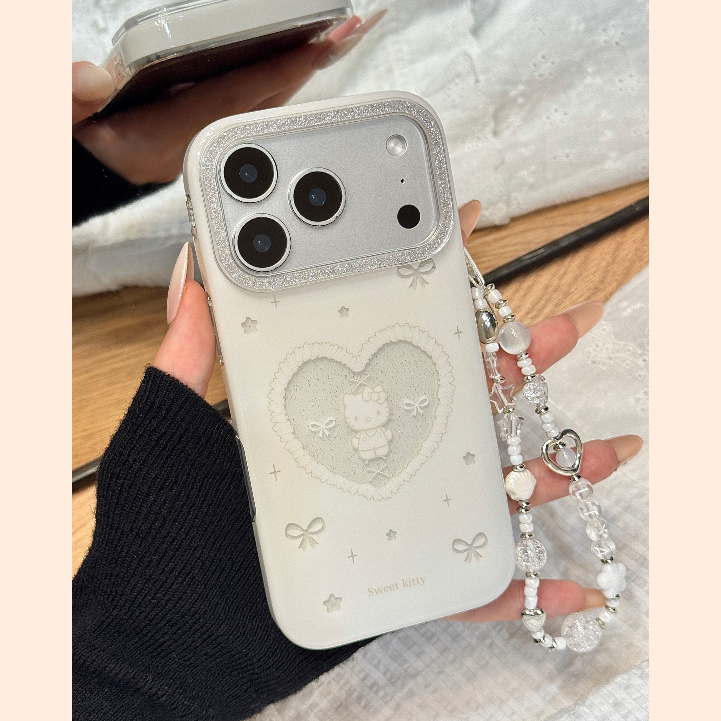 闪粉镂空星星蝴蝶结爱心kitty猫链条适用于iphone17promax苹果14手机壳15新款16pro女13少女心17pm硅胶防摔套,3C数码配件,手机保护套/壳,淘宝优惠券,粉丝福利购,淘宝优惠卷