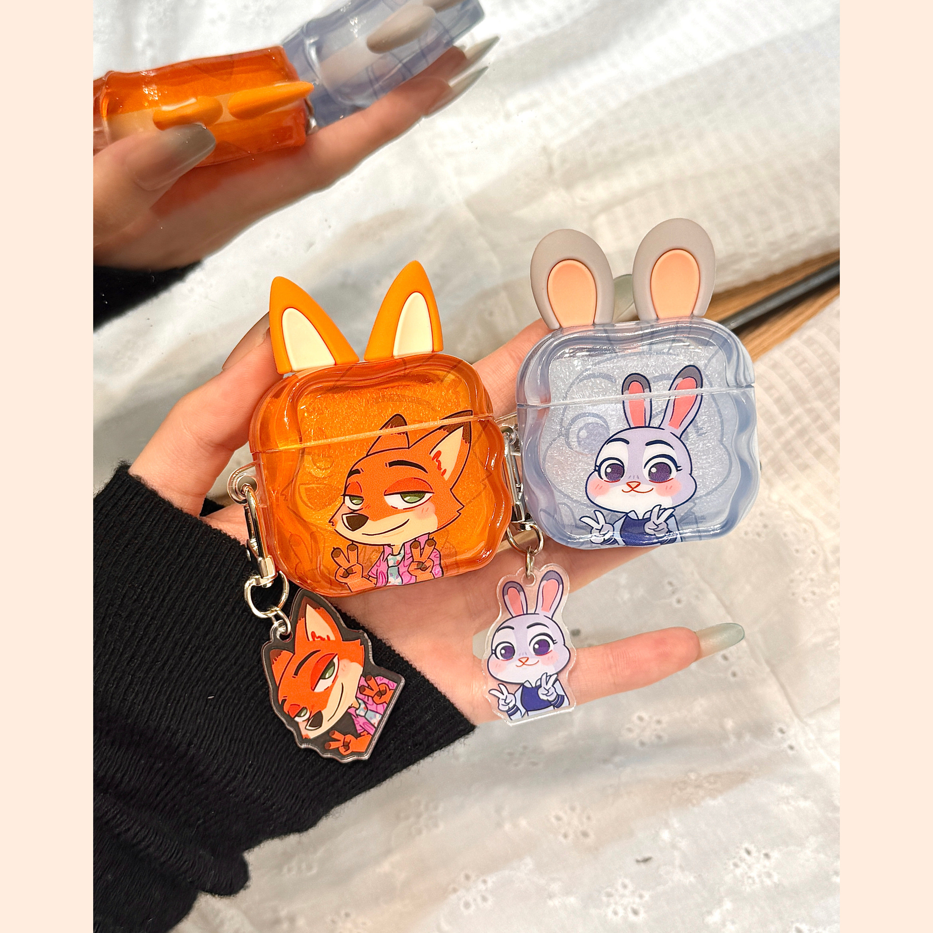 可爱比耶朱迪尼克立体耳朵挂件适用于苹果AirPodspro3耳机保护套AirPods pro4新款无线蓝牙3代AirPods1/2情侣,3C数码配件,耳机保护套,淘宝优惠券,粉丝福利购,淘宝优惠卷