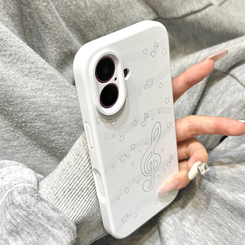 高级感磨砂液态硅胶星星音符乐谱适用于iphone17promax苹果14手机壳15新款16pro女13少女心17Air全包防摔软壳