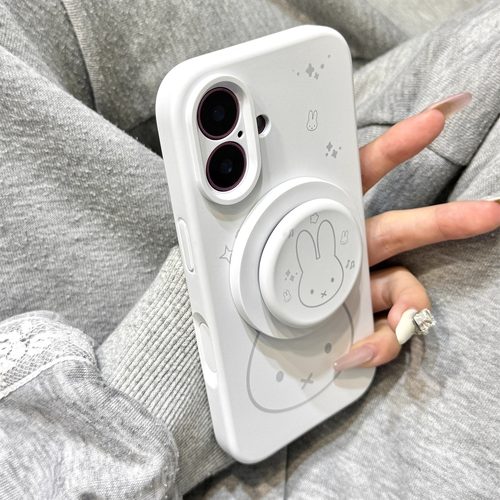 可爱油画星星线条米菲兔磁吸支架适用于iphone17promax苹果14手机壳15新款16pro女13磨砂17Air液态硅胶防摔套