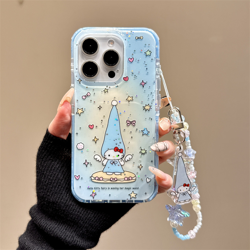 ins少女心亮片星星礼帽kitty猫链条适用于iphone17promax苹果14手机壳15新款16pro女17可爱13pm硅胶防摔软壳