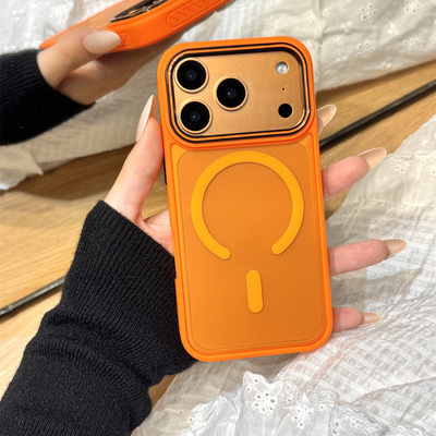 高级感星宇橙色磨砂亲肤质感磁吸壳适用于iphone17promax苹果14手机壳15新款16pro女13亚克力17pm防摔保护套